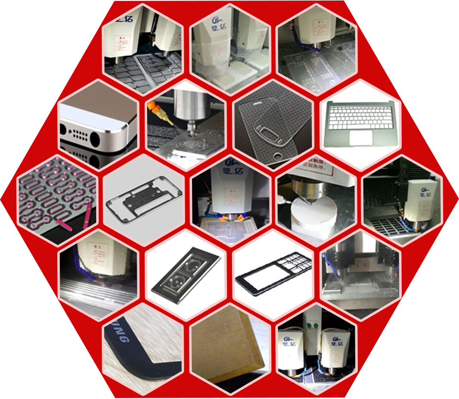 五軸聯(lián)動精雕機加工出19種不同的產(chǎn)品